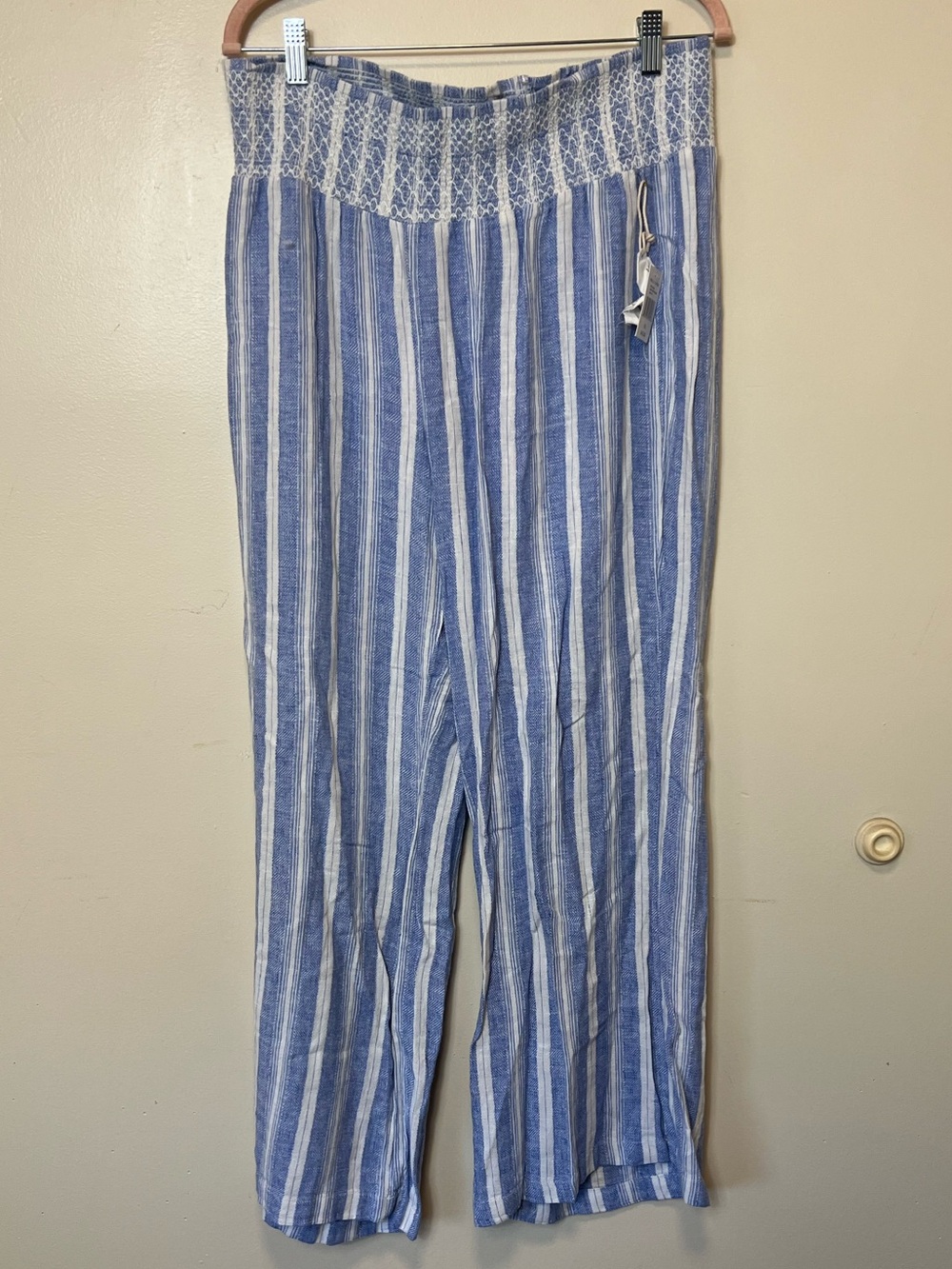 Bealls Florida Women’s Wide Leg Stripe Pants - Blue & White. Size XL NWT
